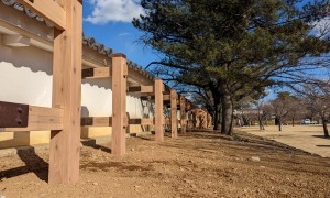 和風、木製、控柱、城
