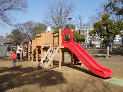 木製遊具、手賀沼公園