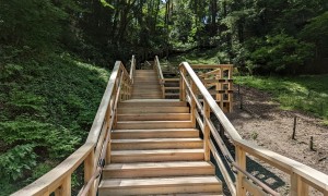 木製階段、木道