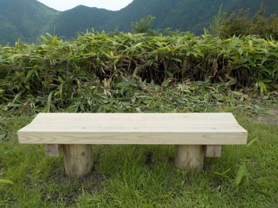 国立公園、木製ベンチ
