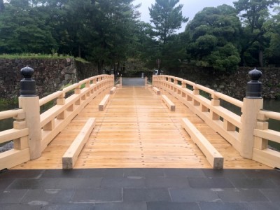 木橋、松江城
