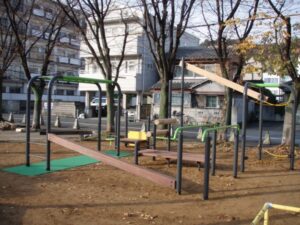 西富田公園、健康器具、健康遊具