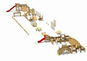 木製遊具、中央高架下公園